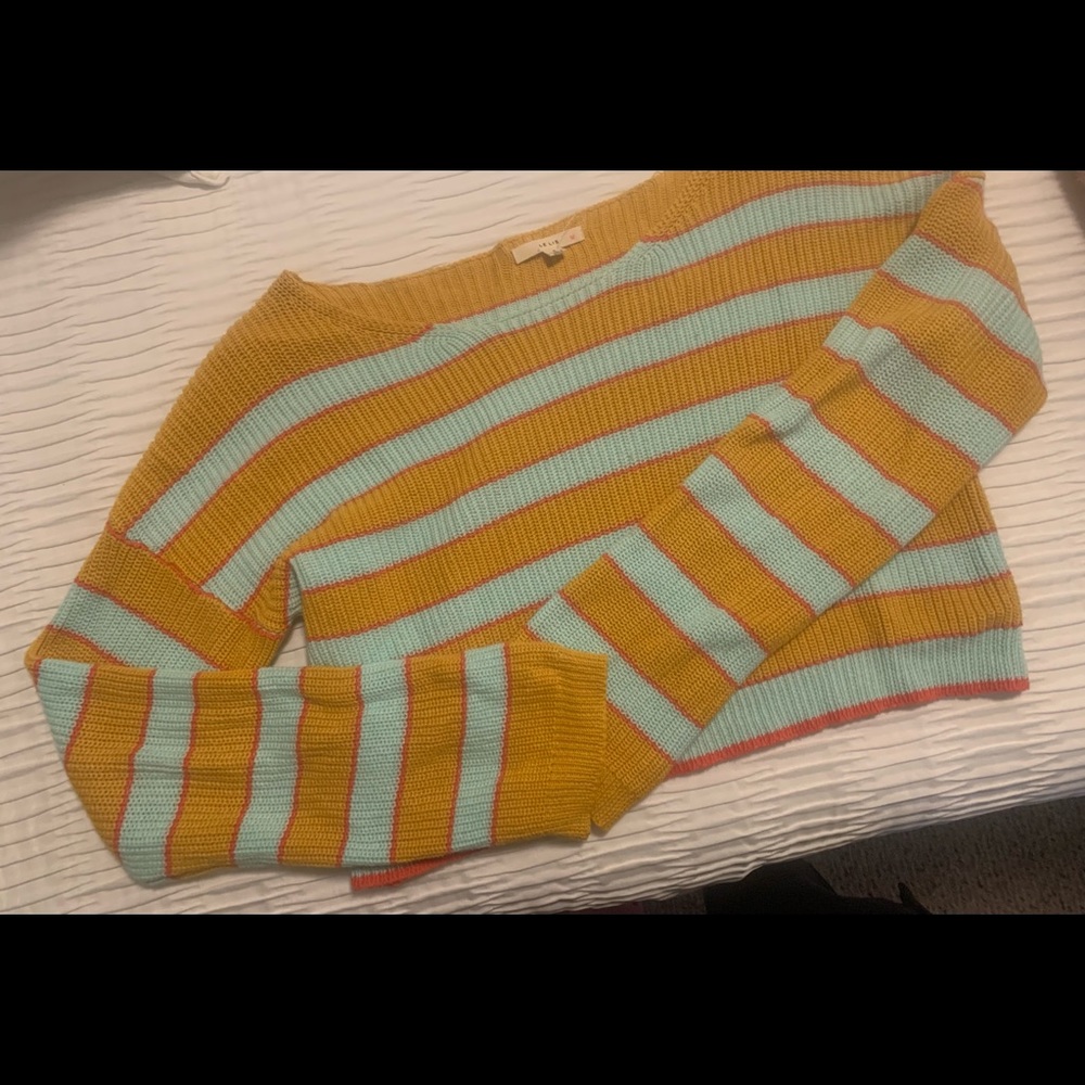 Cropped stripped sweater